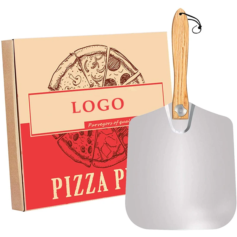 

Non Stick 12 inch, Baking Pizza Shovel Aluminum Pizza Peel With Wood Foldable Handle/