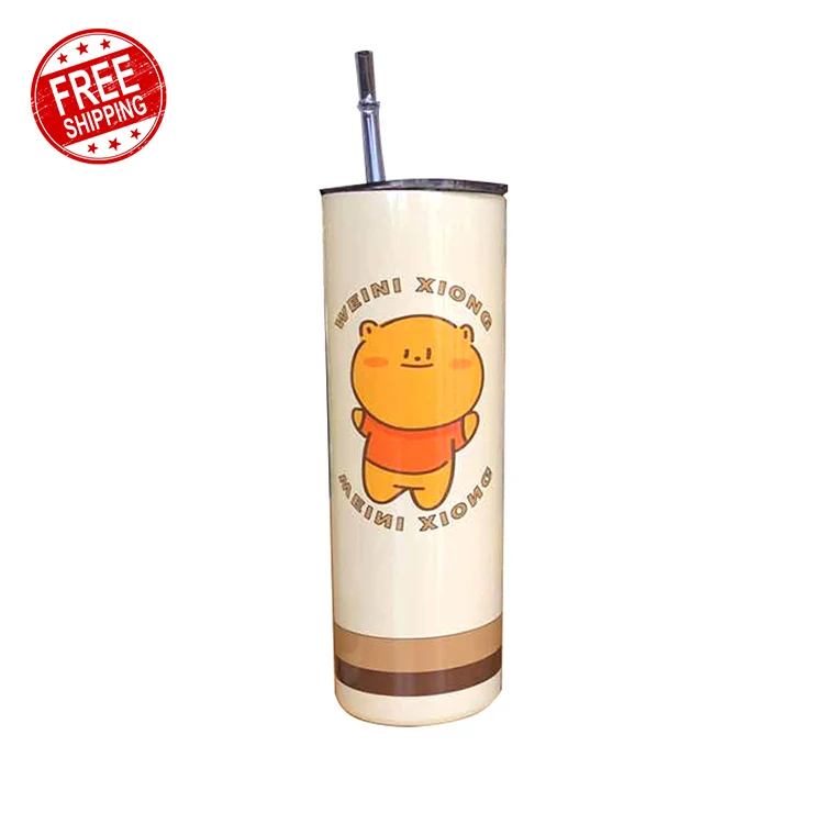 

wholesale vacuum double wall insulated stainless steel Skinny tumbler cups in bulk sublimation with straw and lid coffee cups