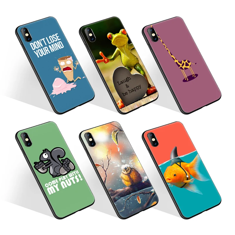 

Custom Print Humor Funny Black TPU Designer Phone Case for Samsung A30 A50 A70 Back Cover for iPhone 7 8 XS 11 SE2