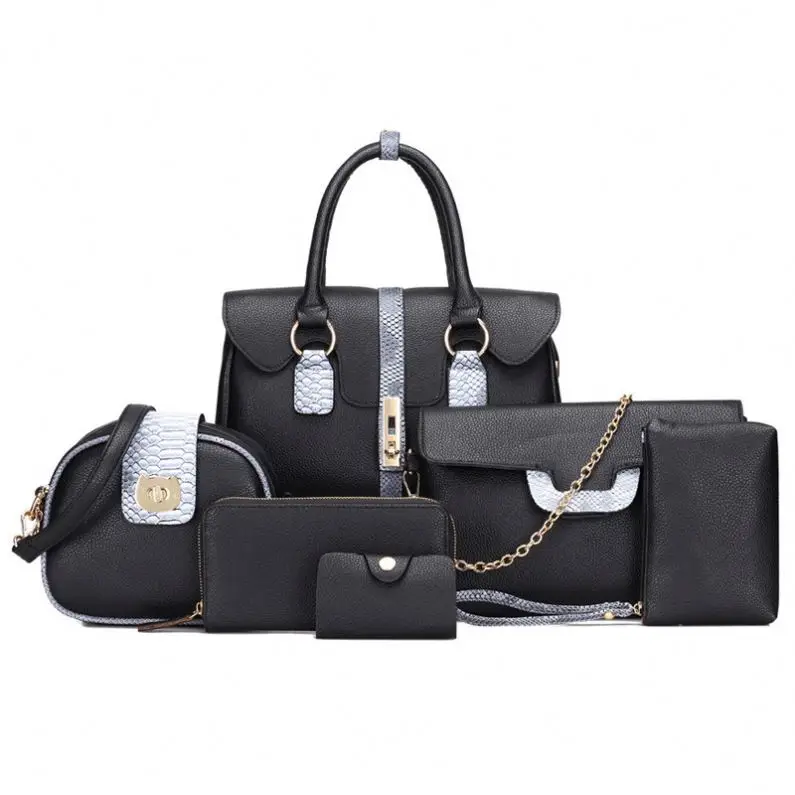 

wholesale women handbagset Shoulder Bag Wallets Purse Key Bag Set women bags 6 pieces set handbag