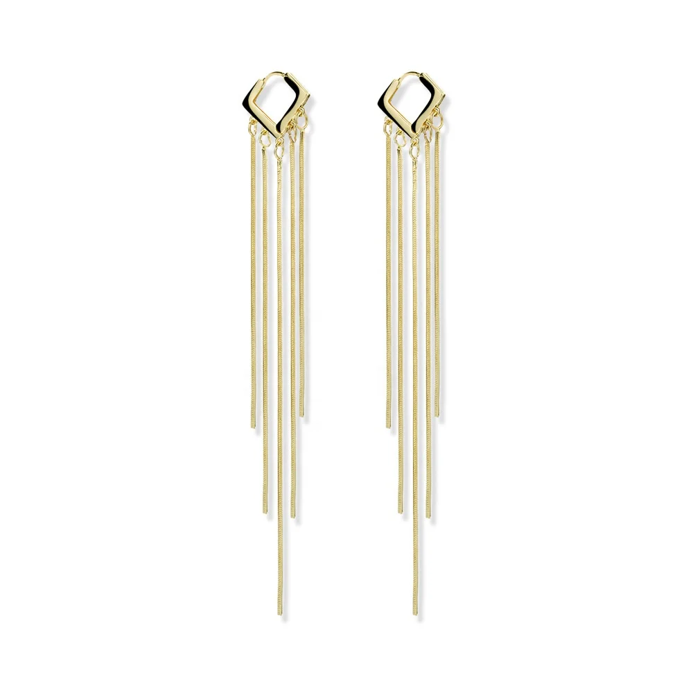

2021 new trendy fashion long tassel ear buckle earrings female atmosphere