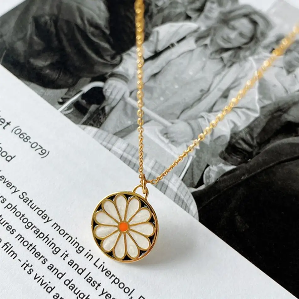 

New design flower sterling silver 925 jewellery 18k gold plated pendant necklace for women