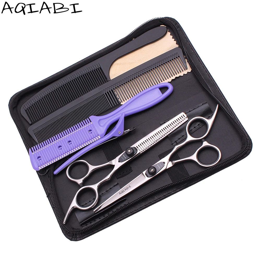 

Hairdressing Scissors Set 6'' AQIABI Hair Cutting Scissors Thinning Shears Hair Scissors A1003-A, Shiny