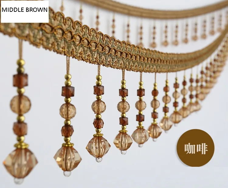 
High Quality Curtain Tassel Fringe Trim Decorative Crystal Bead Trimming 