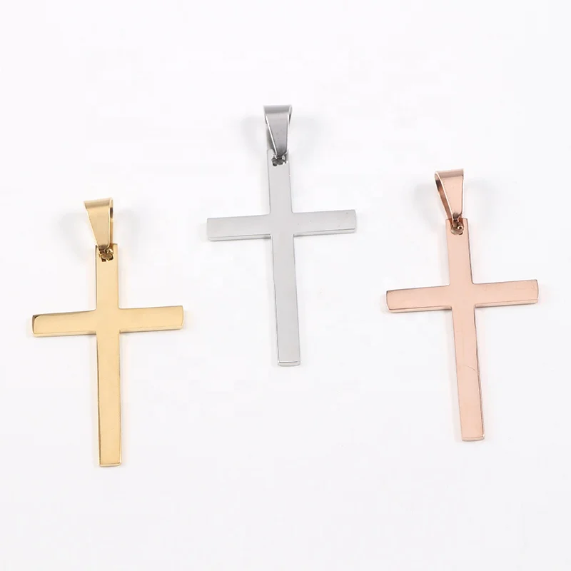 

25*40 13*9mm Stainless Steel Mirror Polished Big Cross Pendant Charms For Jewelry Making