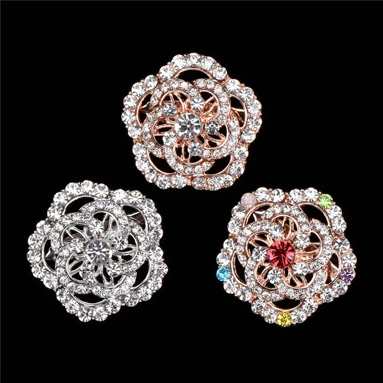 

Wholesale 35mm sparkly diamante crystal rhinestone bridal brooches wedding decoration brooch