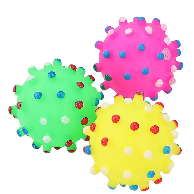 

Factory Direct Sale  Vinyl Squeaky Small Thorn Ball Dog Toy Pet Supplies, As picture