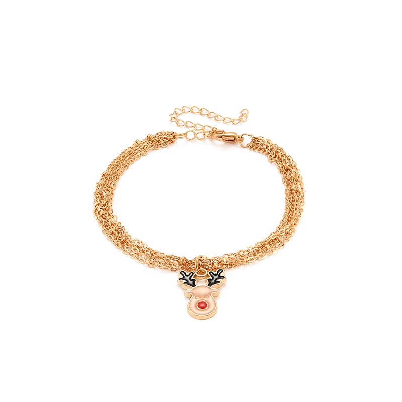 

PUSHI Hot fashion Christmas moose bracelet designer charms for diy bracelet wholesale jewelry bracelet