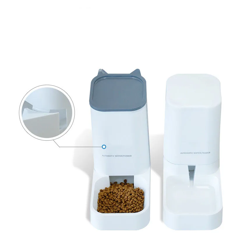 

Luxury Smart Auto Automatic Pet Dog Cat Food And Water Dispenser Bottle Bowl Pet Feeder, White