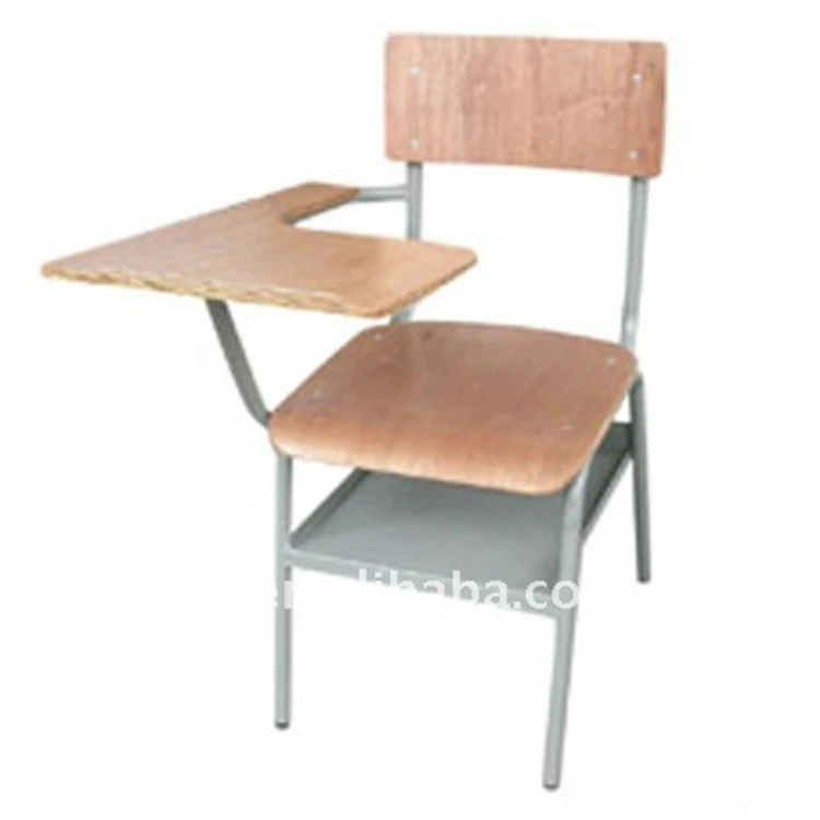 
Plywood student chair with writing pad 