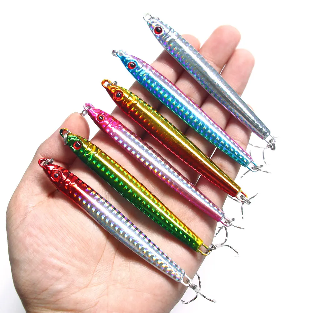 

40g lead fish slow pitch saltwater jigging lures metal jig fishing lure, 5 colors avaiable