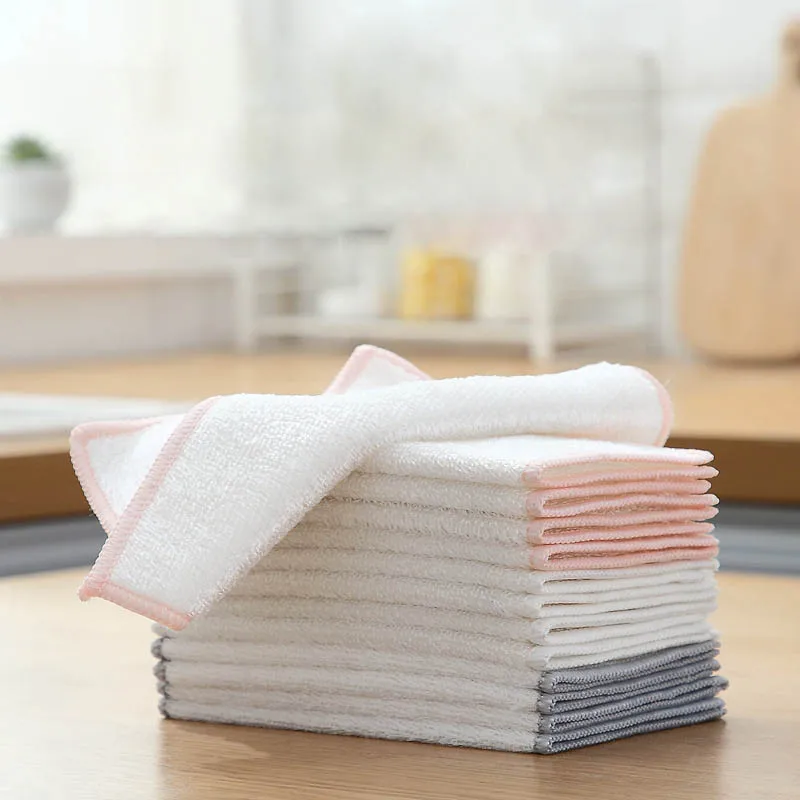 

Wholesale Custom 100% Natural Durable Bamboo Fiber Dish Cloth Kitchen Towel Organic Bamboo Kitchen Cleaning Rags Cloth, Colors