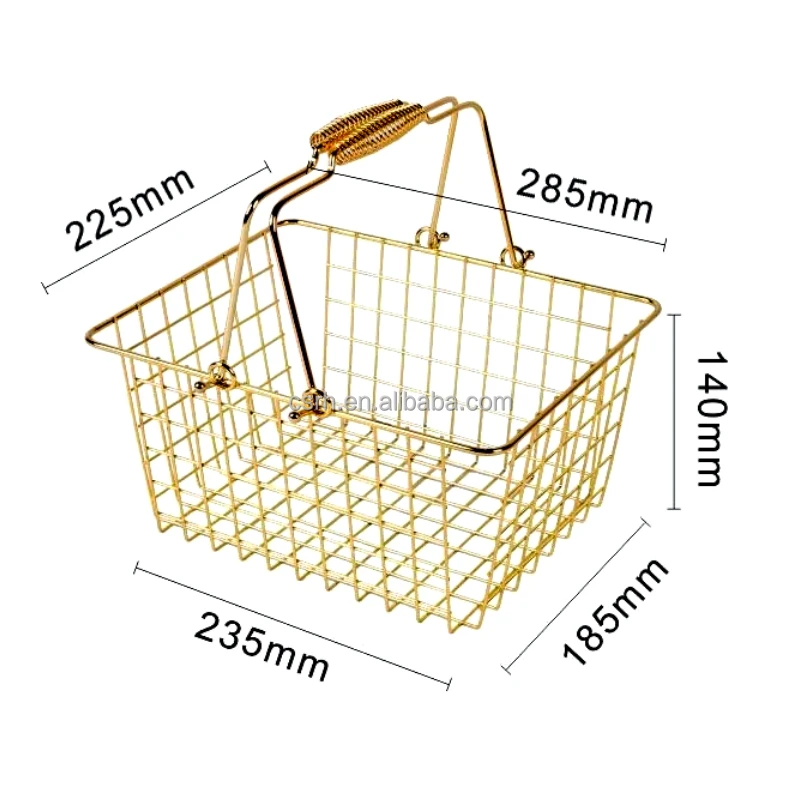 RH-BMH9G   285*225*140mm  9L Middle Size Golden Wire Shopping Basket