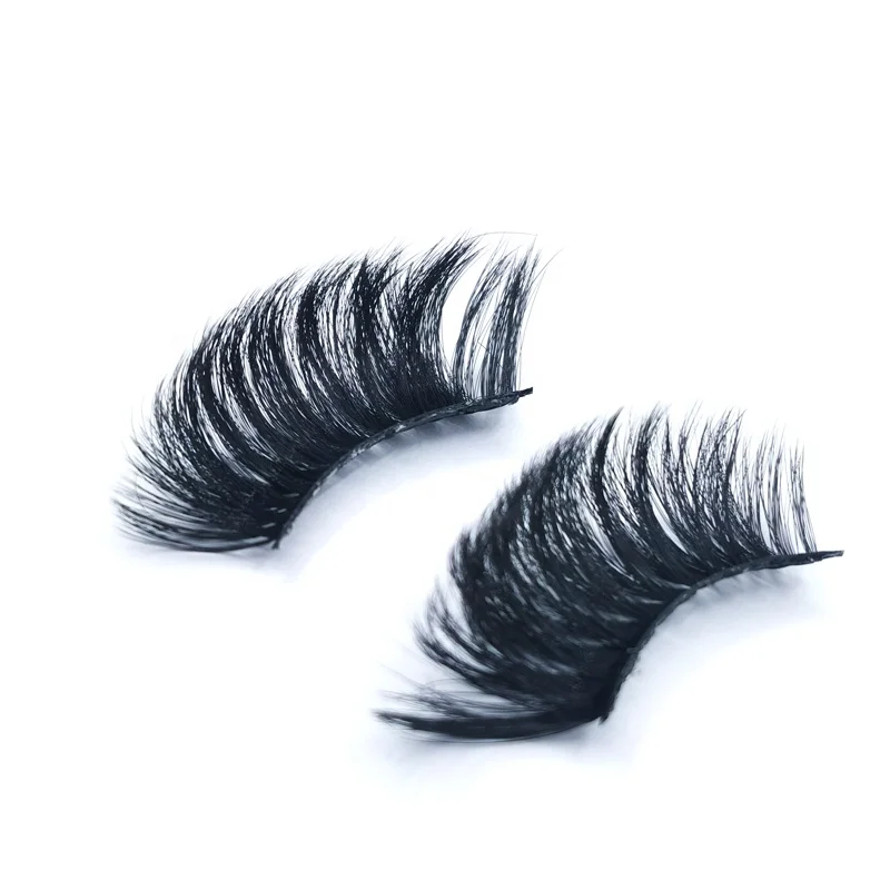 

Y Qingdao makeup wholesale 5d 25 mm faux eyelashes hand made full strip lashes Crisscross wispy lashes, Natural black lashes