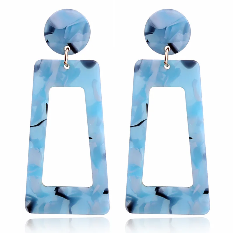 

The new fashion shopping jewelry Geometric strip square color earrings
