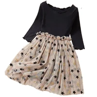 

Pentagram Princess Dress Girl Clothes Children's Clothing Polka Dot Puff Party Style Girl Long Sleeve Dress