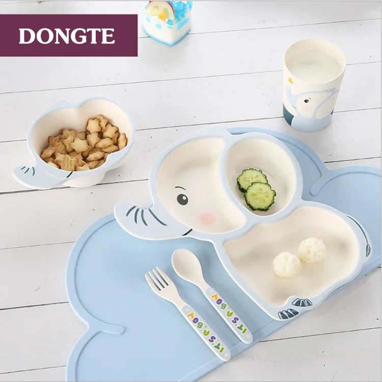 

Food Grade Materials Bamboo Fiber Dinner Set Baby Dinnerware Eco Friendly Gold Cutlery Set