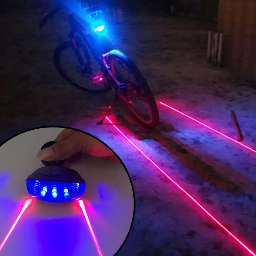 

5 LED+2 Laser Bicycle Bike Safety Warning Led light bicycle laser lights LED Flashing Lamp Tail Light