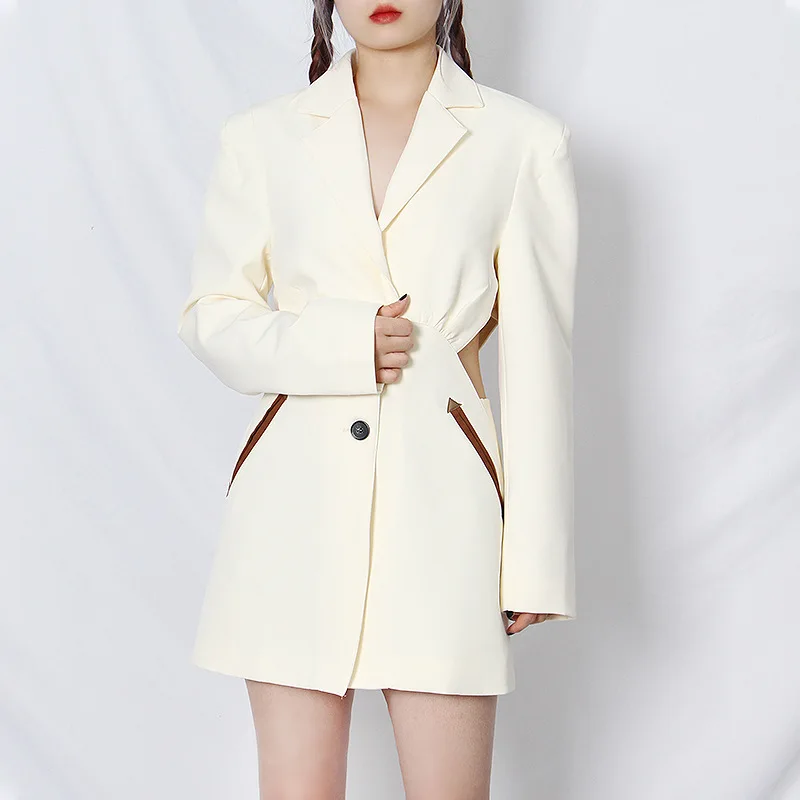 

2021 new fashion women dew waist design casual fashion blazer slim ladies jacket