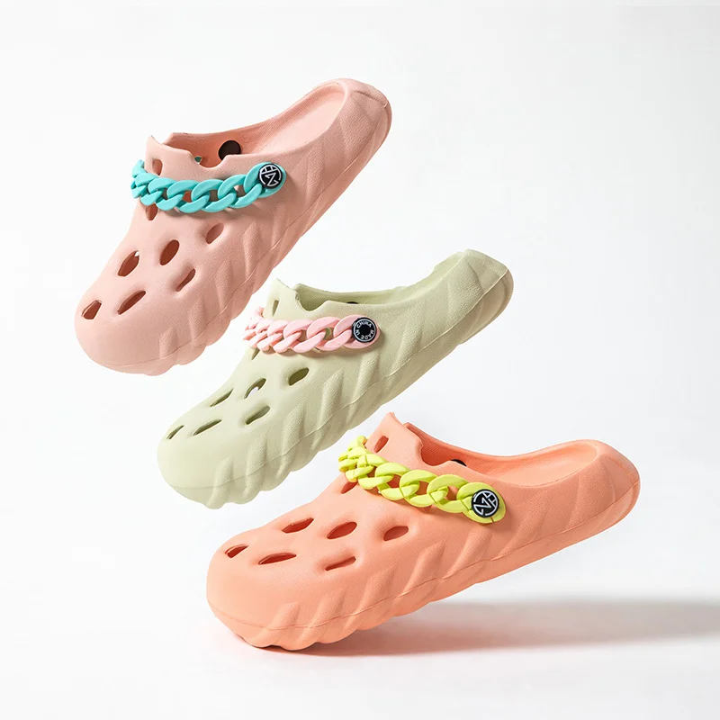 

Customized heightening breathable waterproof non slip crocodile woMens mules, White, green, pink, orange