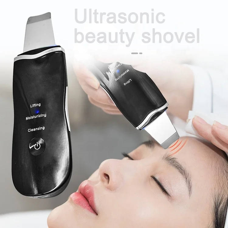 

Electric Skin Spatula Ultrasonic Facial Skin Scrubber for Pore Cleaner Face Lift Moisturizer, White, blackhead