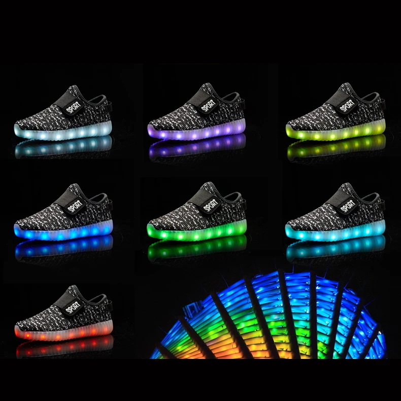 

Kids Sneakers Children Baby Girls Boys Letter Mesh Led Socks Sport Run Yeezy Sneakers Shoes Light Up Shoes
