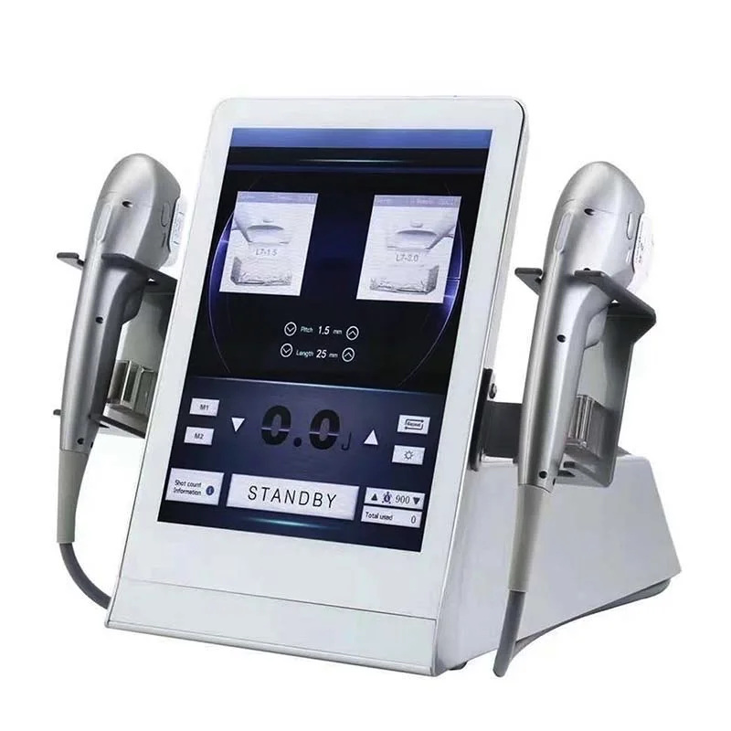 

7d ultrasound dual handle skin lifting device aging removal facial beauty hifu machine for home use