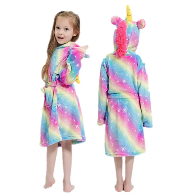 

LEVEL 1112222 Kids Pijamas Childrens Pyjamas Sleepwear Robe Enfant Unicorn Dressing Gown Bathrobe For Girls, 23 colors