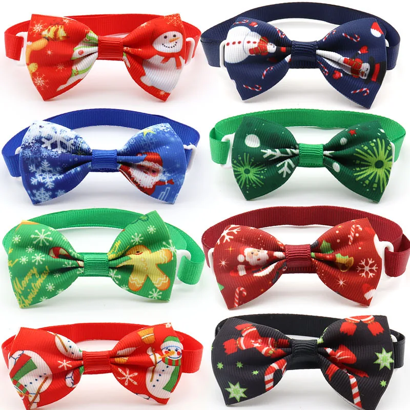 

2021 New Colorful Wholesale Super Cute Adjustable Dog Bow Ties Dog Collar Low Price Christmas Pet Accessories For Dog Bow Tie