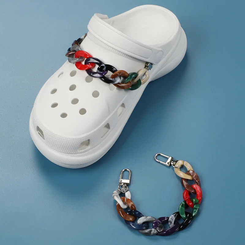 

New Designer Pearl Shoe Chain Shoe Charms Croc Accessories Metal Shoe Decoration Clog Pendant Buckle for Girl Gift