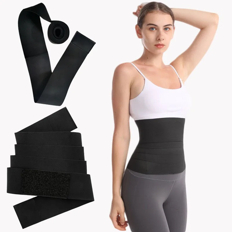 

2022 Adjustable Waist Wrap Belt Women Fitness Sport Elastic Slimming Support Band Tummy Wrap Waist Trainer Sports