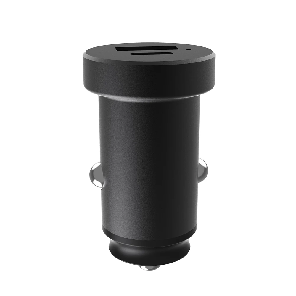 

USB Interface Car Charger 1 USB C 30W Universal Mobile Phone Charger High Quality Black 1 USB a + QC3.0 12V-24V DC Micro ABS,PC
