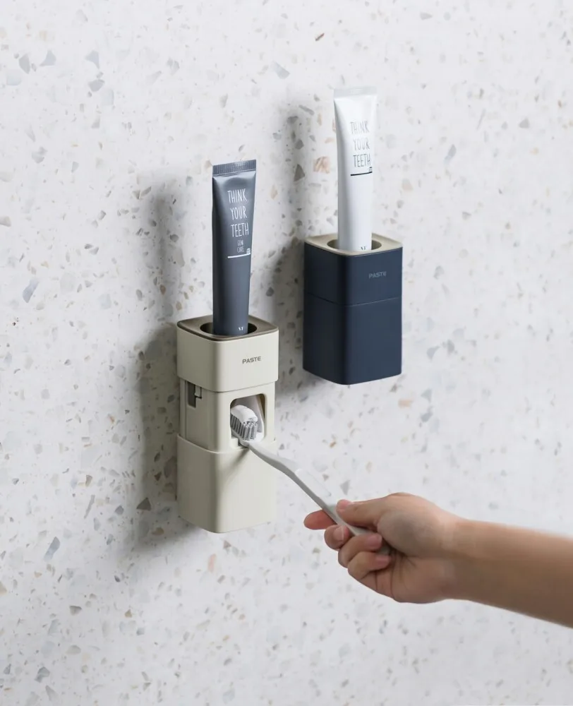

New Design Plastic Wall Mounted Bathroom Automatic Toothpaste Tube Squeezer Dispenser Accept Custom Logo