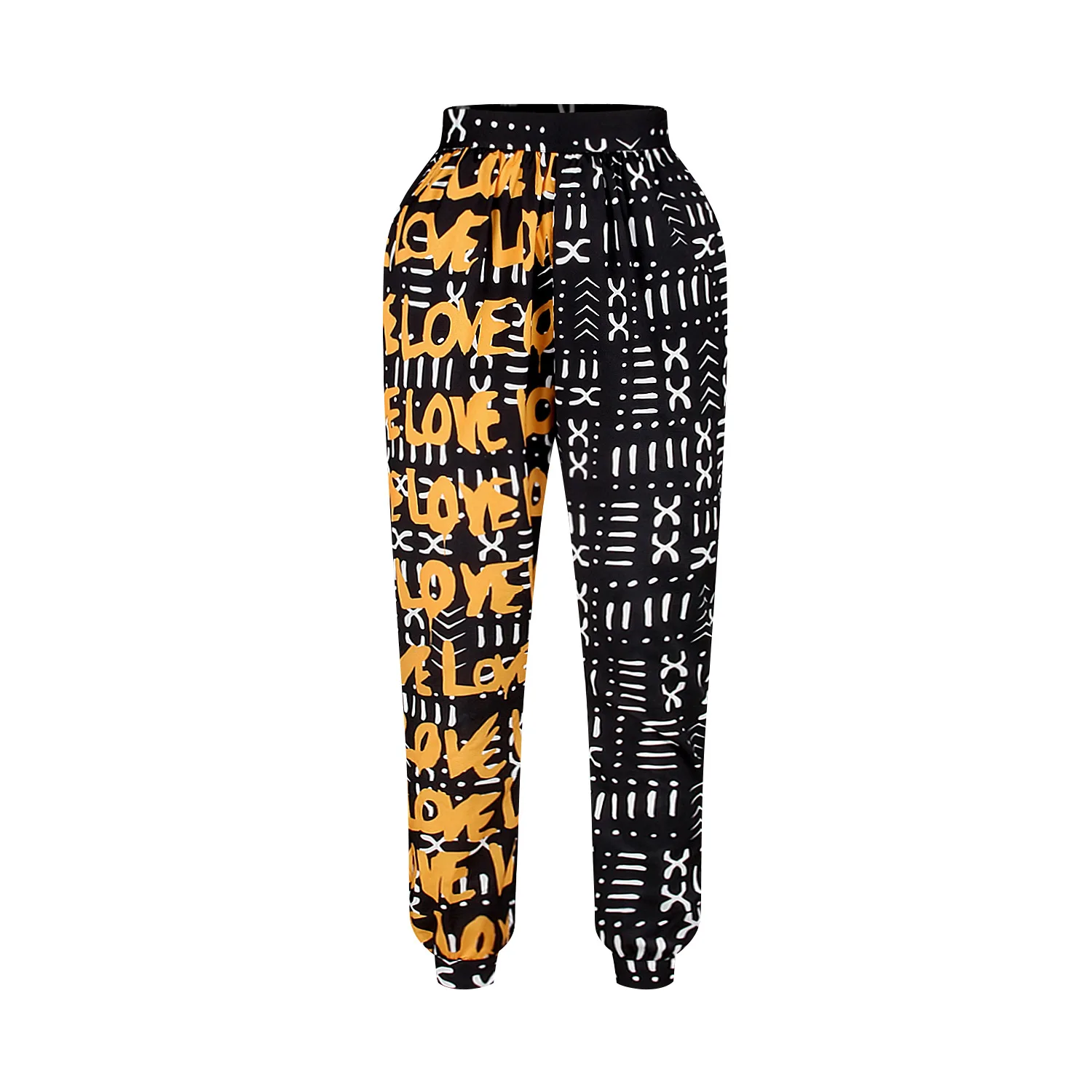

Women's Latest Cheap Long Zipper close For leggings Yoga Design gym African print colorful casual pant