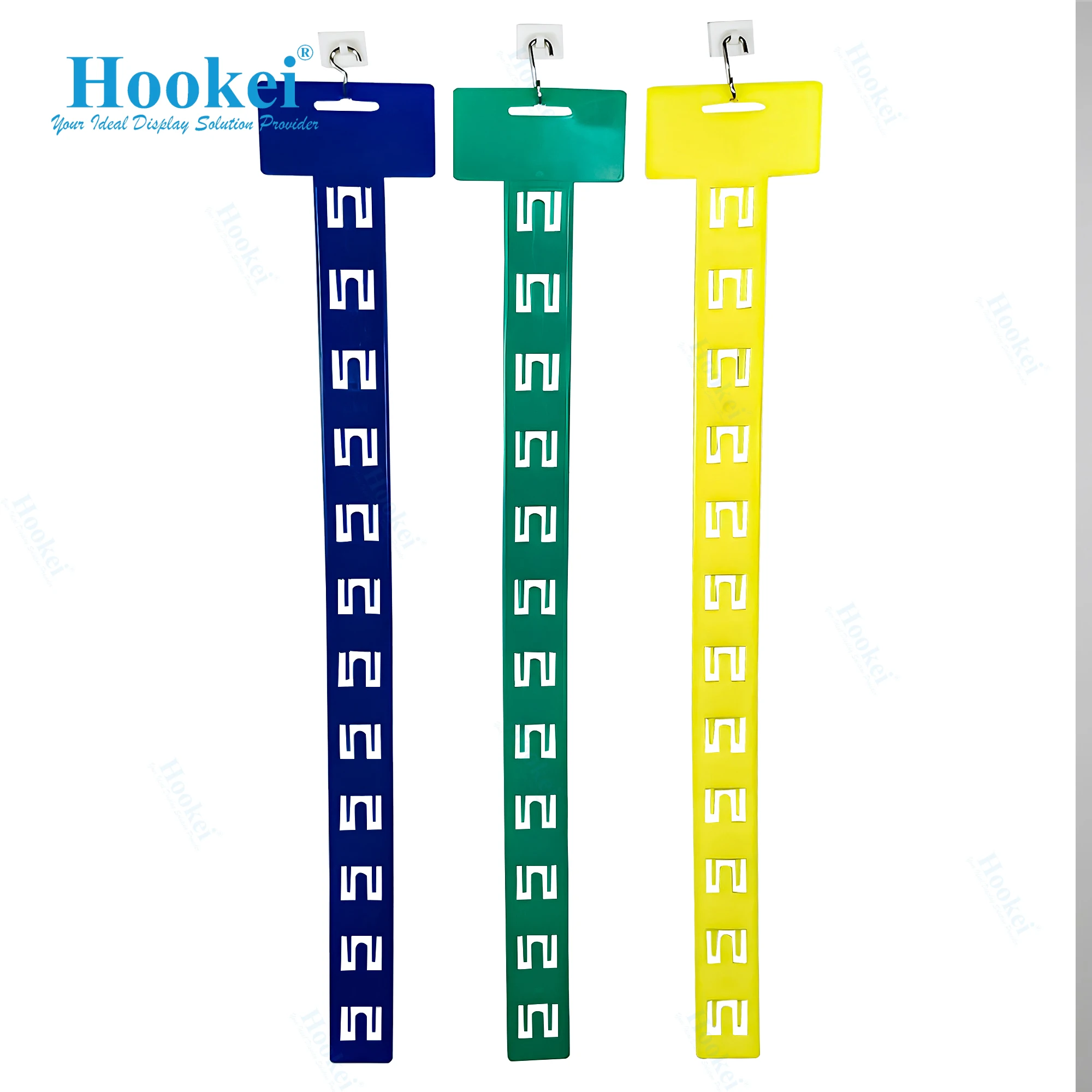 

Hanging Strips Plastic Display Merchandise Strip with Clips Hooks for Retail Display with Label Header
