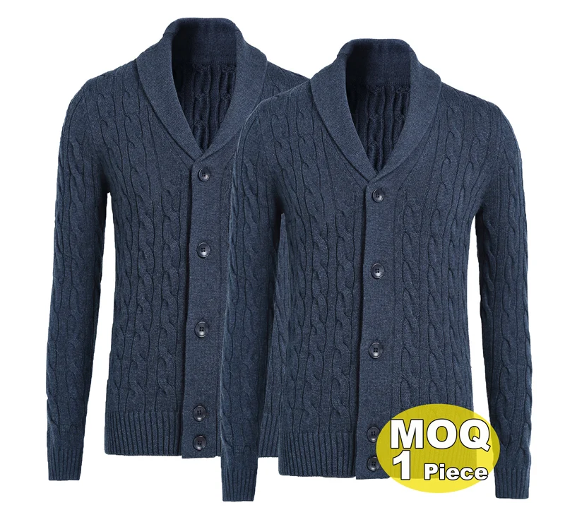 

[READY TO SHIP] Wholesale Fashion Brand 100% Cotton Cardigan Men Designer Sweater Winter Knit Men's Thick Rib Sweater Cardigan