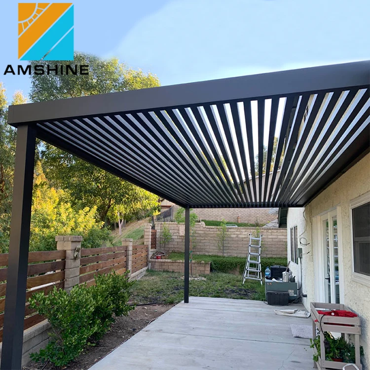 

Automatic rotating shutters garden motorized metal aluminum louver pergola outdoor, Customized colors