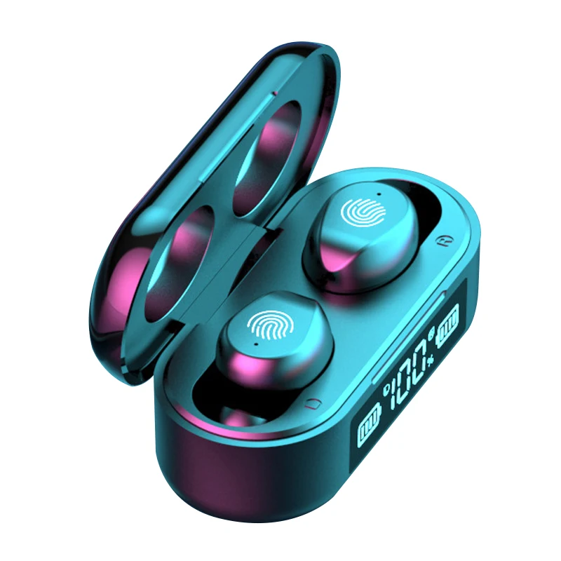 

amazon hot portable tws f9-6 wireless earphone earbud digital display touch control sports headsets headphones bluetooh