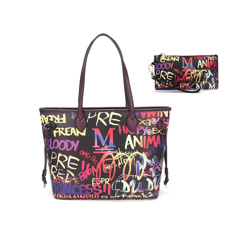 

Hot Sale Factory Direct 2020 Colorful Luxury Design Women Bags 2019 Graffiti Handbag With Lowest Price, Rainbow