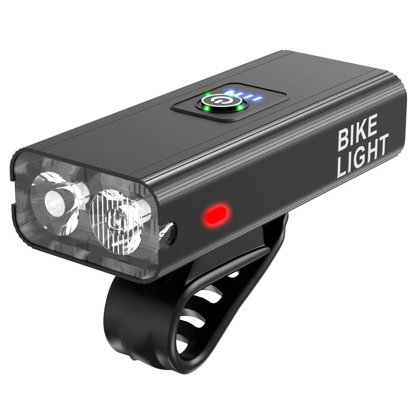 

T6 LED Bike Light Front Bicycle Lights usb Rechargeable Mountain Road Bike Flashlight 6 Modes Headlight Cycling Equipment, Black red/black blue/black green/black orange