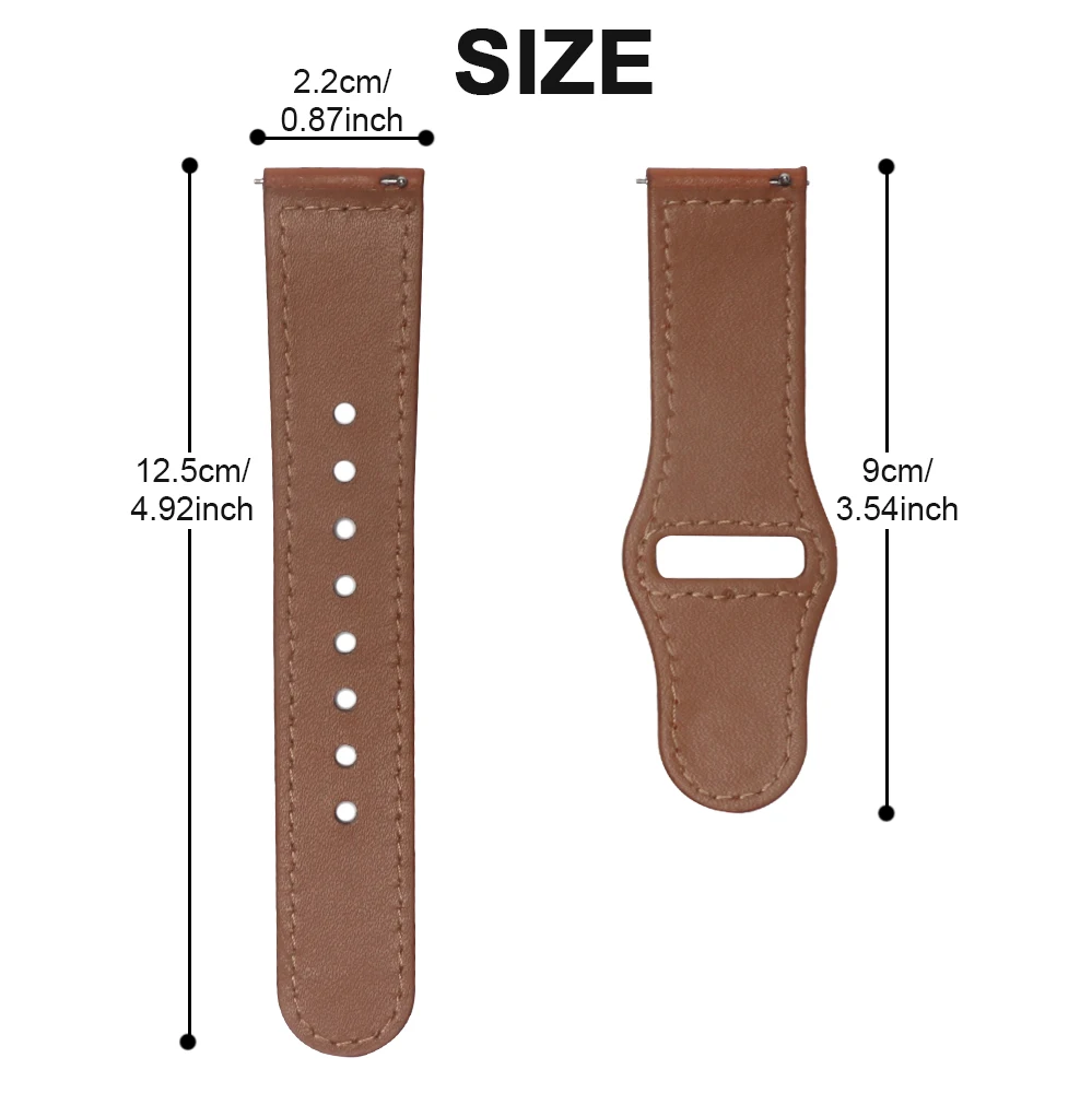 

Leather Watch Band Multiple Color Genuine Leather Universal Watch Strap 20-22mm, 6 optional colors