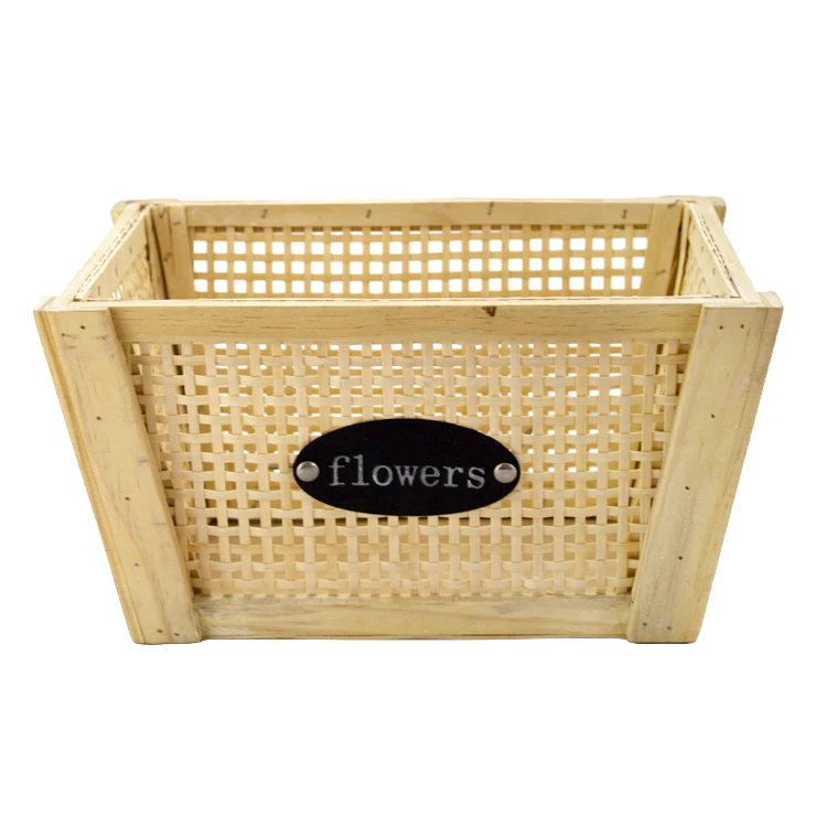 

YRMT new product handmade bamboo wooden garden basket flower pots, Natural