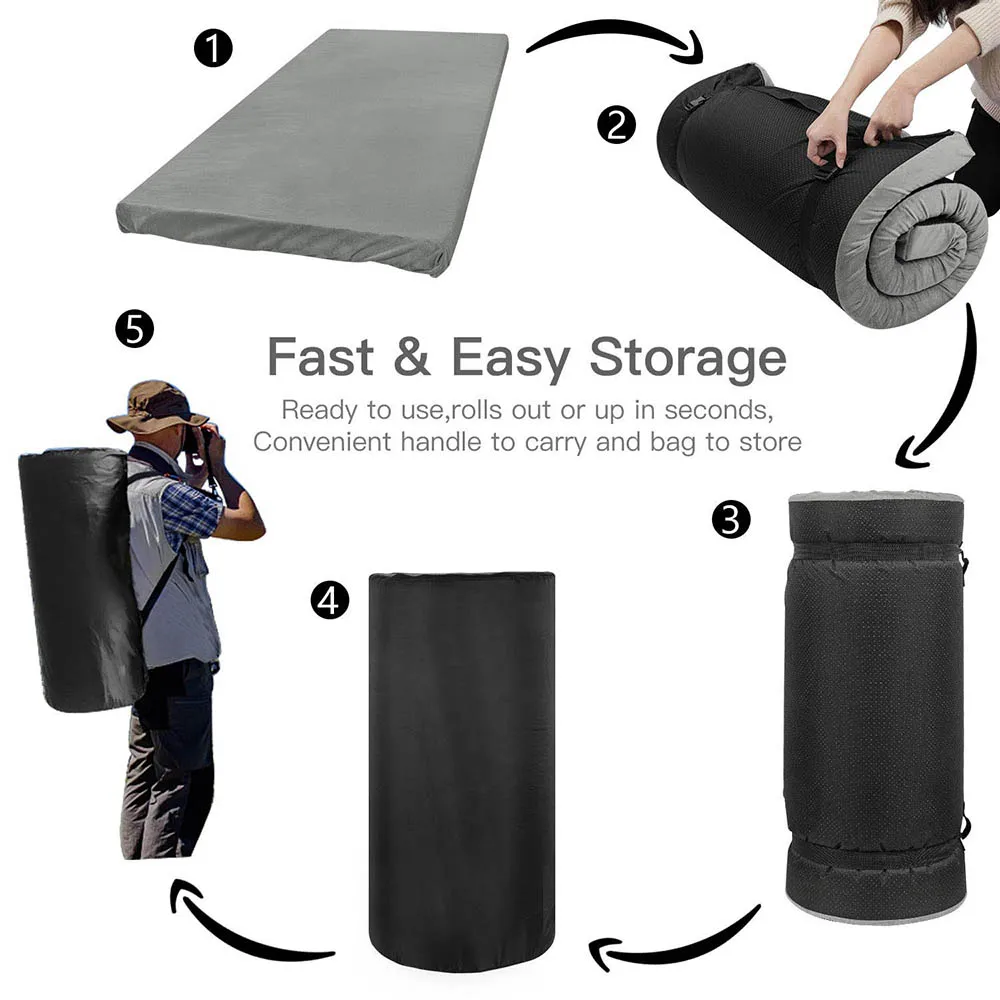 Camping Mattress Roll Up Memory Foam Gel In Carry Bag Private Custom