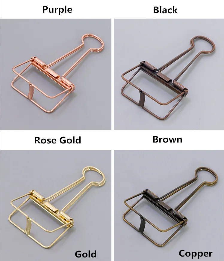 
Colorful Hollow Metal Paper Clip Phone Holder USB Cable Clip Binder Clip 
