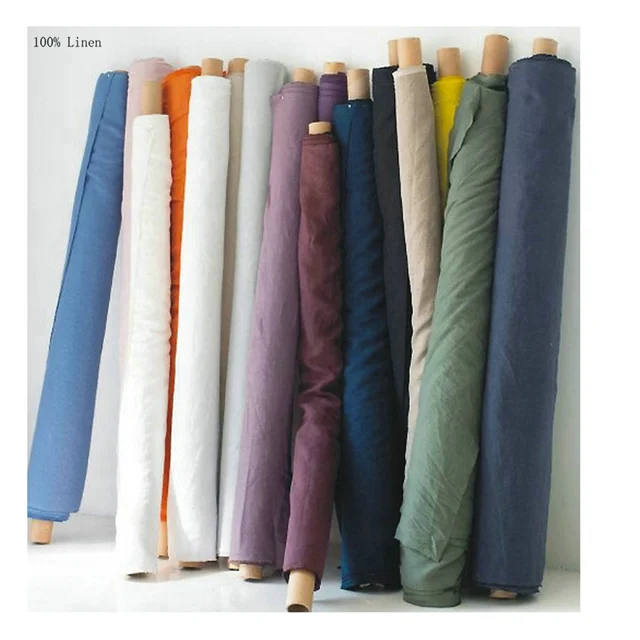 
In stock home textile 100% linen fabric for bedding sheet quilt cover 
