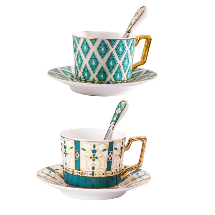 

European Phnom Penh Coffee Cup British Bone China Coffee Cup Saucer High-grade Simple Afternoon Tea Tea Set