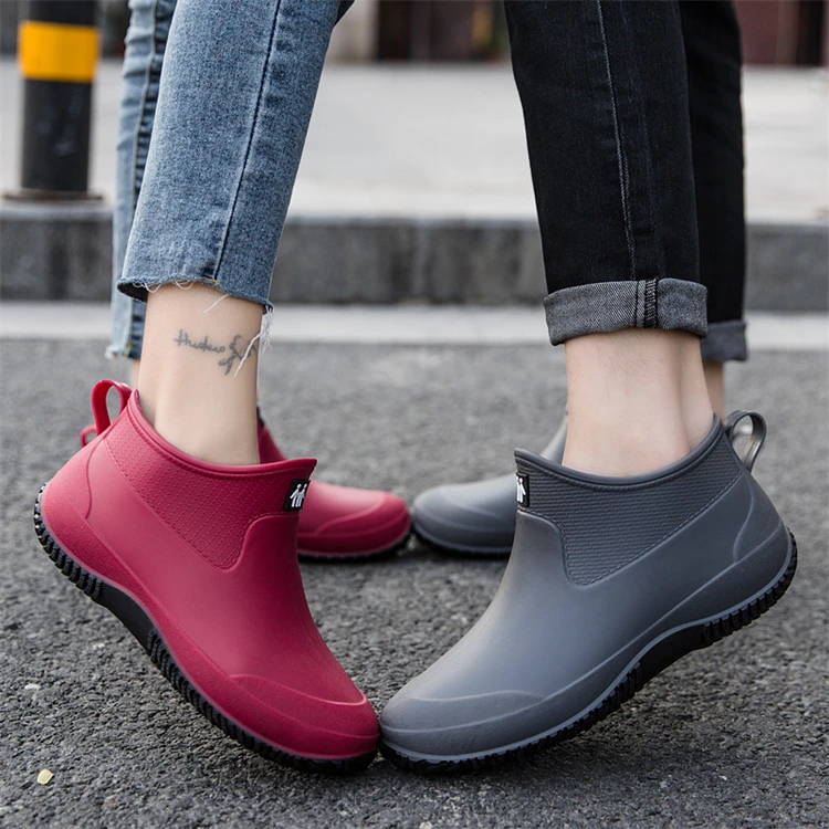 

New Short Fleece Non-Slip Warmthy Unisex Water Proof Shoes Custom Rubber Fashion Rain Boots