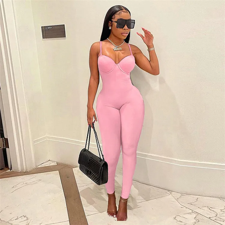 

2022 Sexy Ladies Rompers Strap Backless High Waist Butt Lifter Spring Women One Piece Jumpsuits, Picture shown