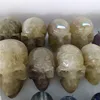 Best sale natural citrine crystal stone skulls ornament christmas decoration skulls
