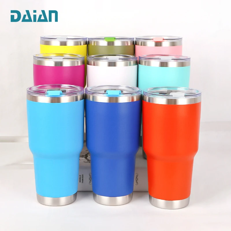 

Powder Coated Stainless Steel Termos 30oz Vacuum Insulated Tumbler Cups in Bulk, Any color as pms